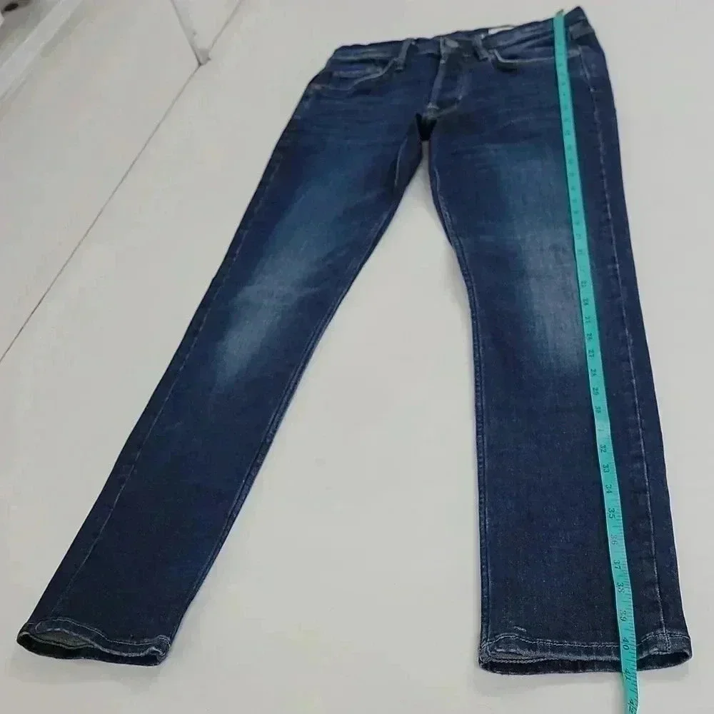 Allsaints Rex Slim Fit Stretch Straight Leg Jeans Mens 28 Blue Button Fly